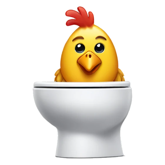 Chicken on toilet sticker