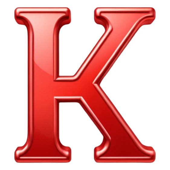 Red chain link logo in the shape of the letter K sticker