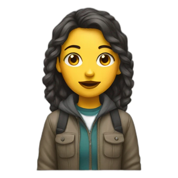 Girl art student sticker