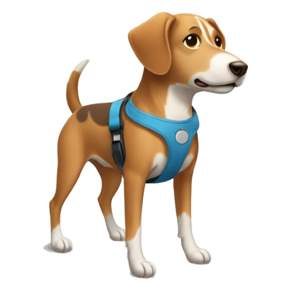 Brown and light brown Dog with a wheelchair sticker