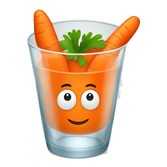 carrot juice in a glass cup sticker