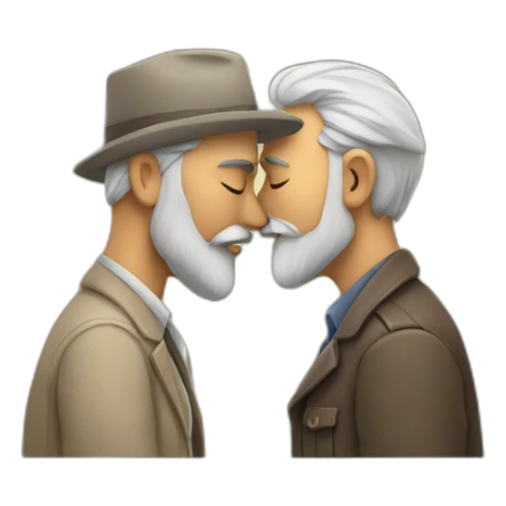 older India bearded detective  kissing older  bearded detective  sticker