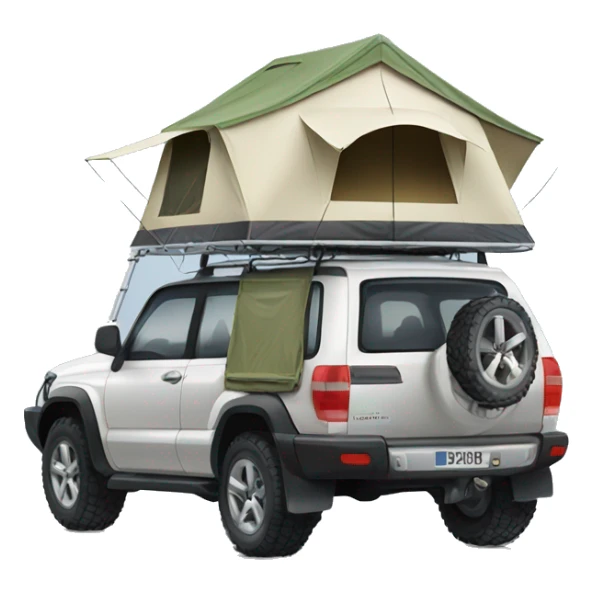 4wd car with roof top tent  sticker