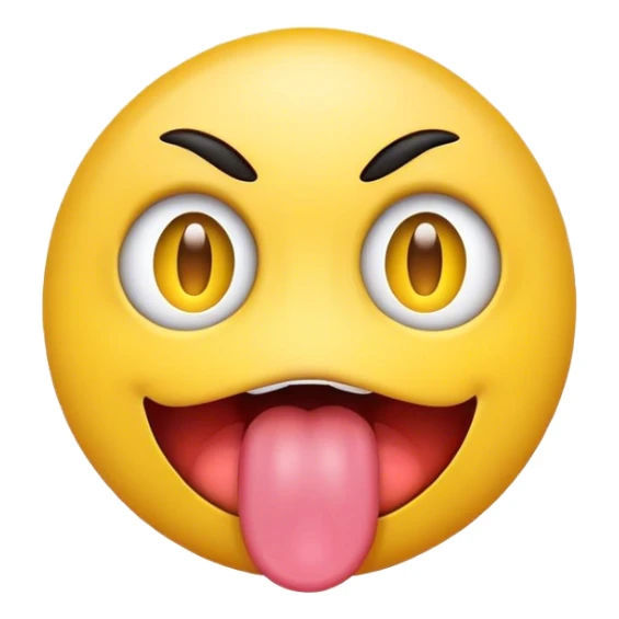 Sticking tongue emoji with both eyes open sticker