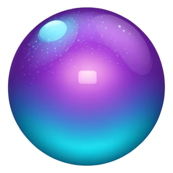 glitter purpel cian little ball sticker