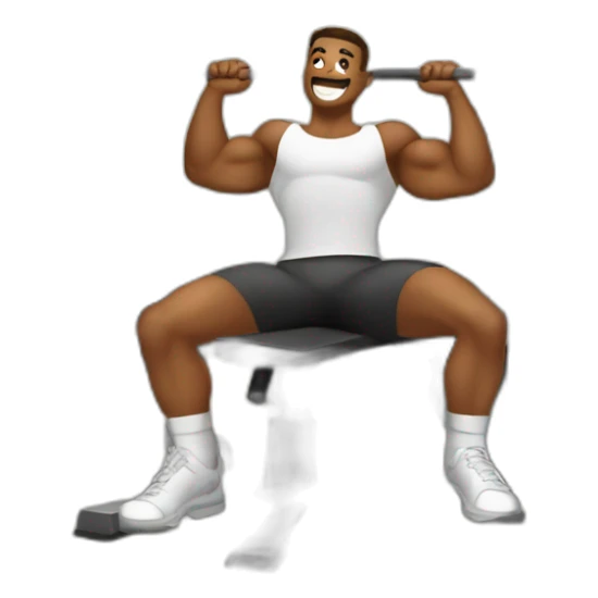 men at the gym in the bench press machine with friends sticker