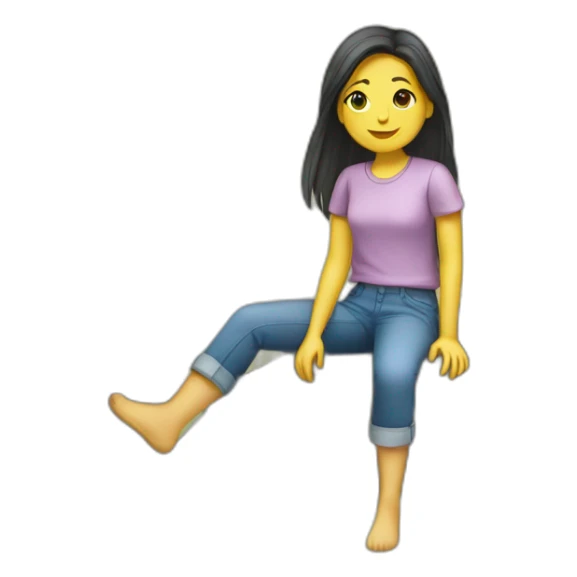 Une fille sur l'arbre sticker