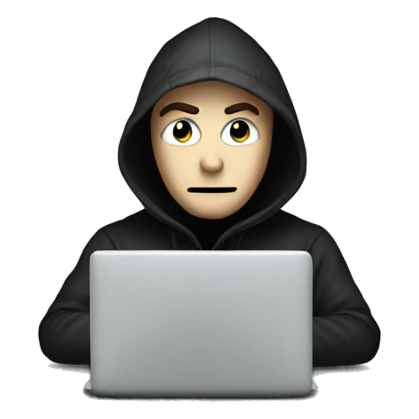 russian hacker anonimous in front of PC sticker