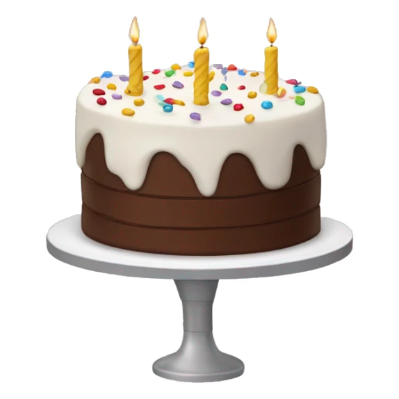 White birthday cake with chocolate cream  sticker