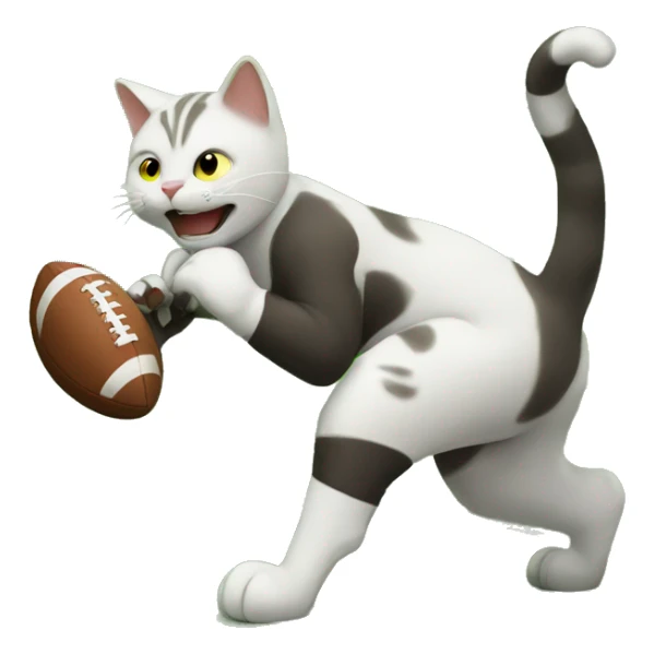 cat playing football  sticker