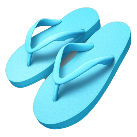 Realistic light blue pair of summer flip flops isolated. sticker