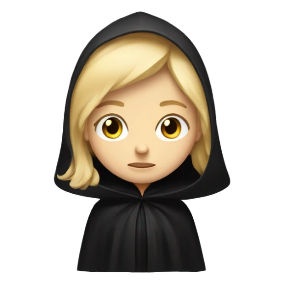 blonde haired girl frowning in a black cloak sticker