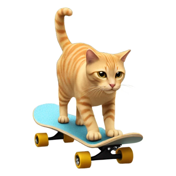 A cat doing a no-comply on a skateboard over a parking curb  sticker