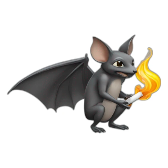 Une chauve souris qui fume une cigarette sticker