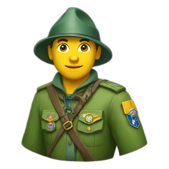 scout d'europe avec un fouard jaune et vert sticker