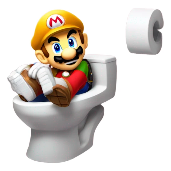 mario kart america in toilet sticker