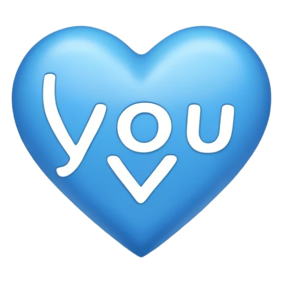 Blue heart either the words I Love You Ry sticker