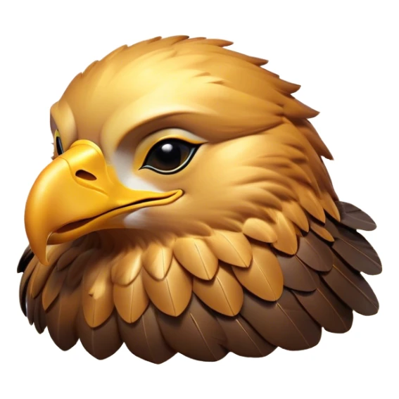 Meme-Worthy Cute Sleeping Golden Eagle Portrait Emoji, Head resting peacefully with a contented smile, showcasing a stately, broad-beaked form with eyes gently closed in serene slumber and luxuriously soft, golden plumage, Simplified yet adorably endearing features, highly detailed, glowing with a soft, drowsy amber light, high shine, relaxed and utterly lovable, stylized with an air of playful laziness, soft glowing outline, capturing the essence of a sleeping golden eagle that feels destined to become the next viral icon of adorable rest! sticker