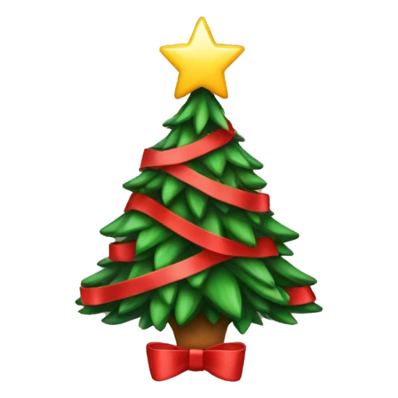 Christmas tree with red bows instead of a star   sticker