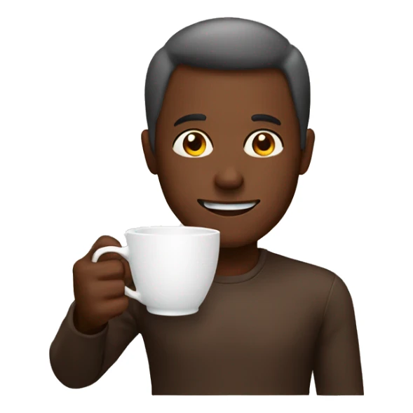 man having a cup of chocolate sticker