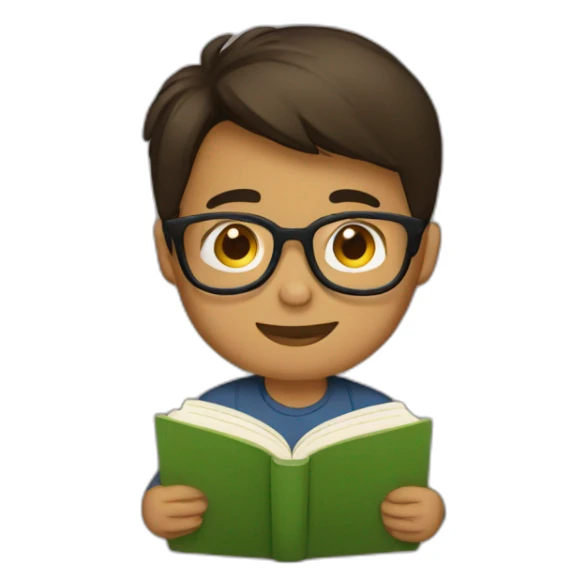 brown-Filipino-boy-with-glasses-reading-a-book sticker