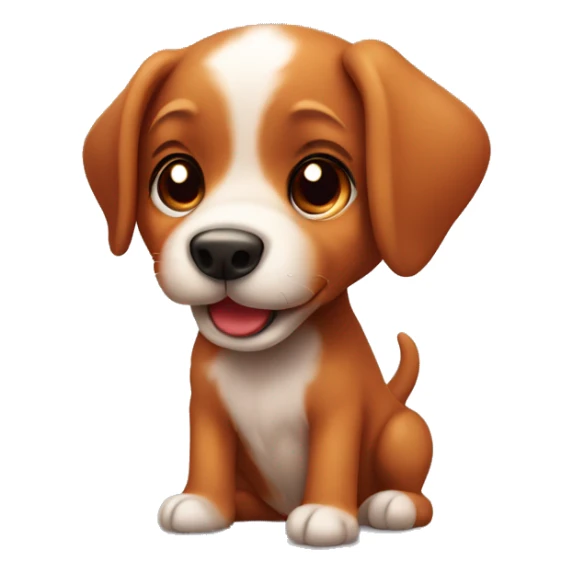 Red heeled puppy saying I love you sticker