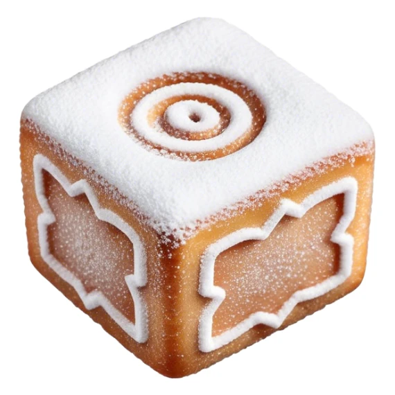 Turkish Delight Cinematic Realistic Turkish Delight Dessert Emoji, depicted as a single, delicate piece of Turkish delight dusted with powdered sugar, rendered with intricate textures and soft, inviting lighting. sticker