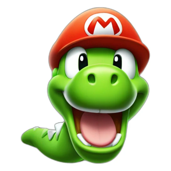 Mario Character Yoshi smiling with long tongue sticker