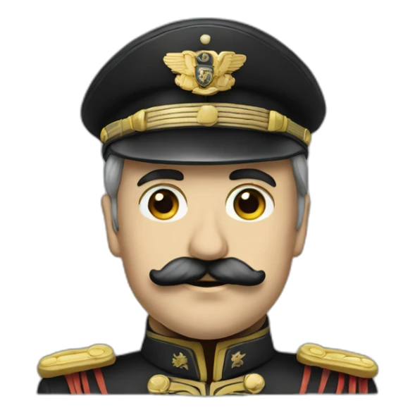 German general with small black mustache that doesnt go past sides of lips sticker