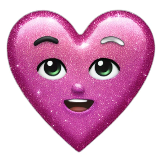 glitter heart sticker