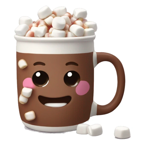 Cute Mug of hot chocolate with mini marshmallows sticker