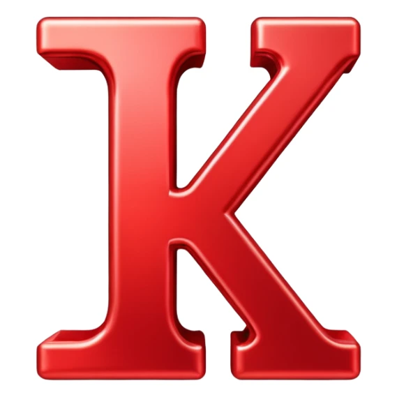 Red chain link logo in the shape of the letter K sticker