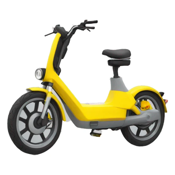 Yellow Electric bike e-scooter with grey footing sticker