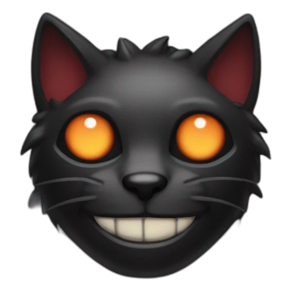 blackcolor dead demon with cat ears redeyes sticker
