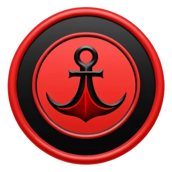 iOS sticker, summoning seal, black circle, red symbol, minimal sticker