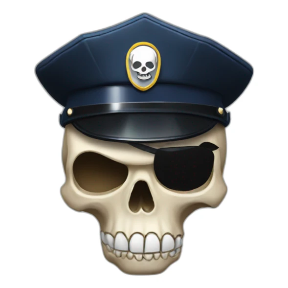 skull emoji with police hat sticker