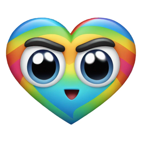 Rainbows heart with eyes  sticker