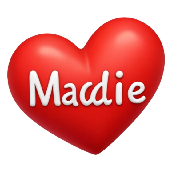 Big heart with the name Maddie in the middle  sticker