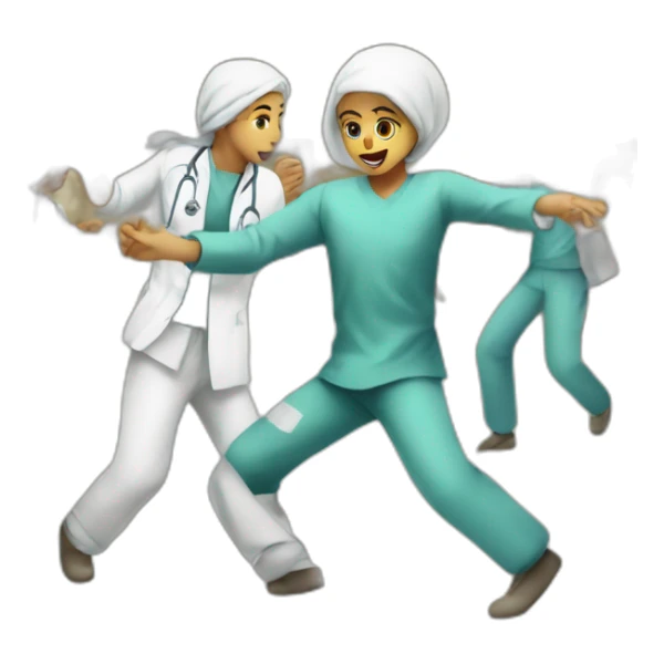 Palestinian hospital airstrike people gathered dancing sticker