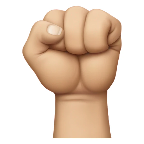 kung hei fat choi hand pose, left hand in a fist, right hand wraps around left hand fist sticker