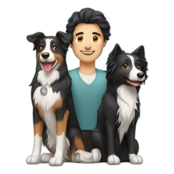 Man woman and border collie sticker