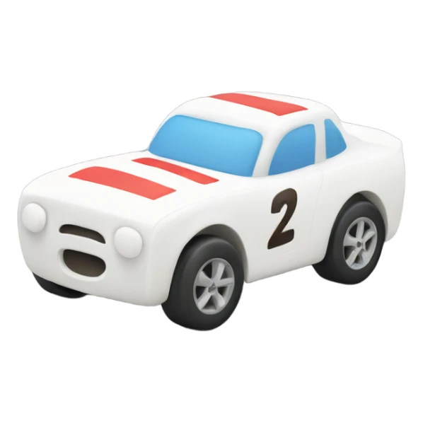 Race car out of marshmallow  sticker