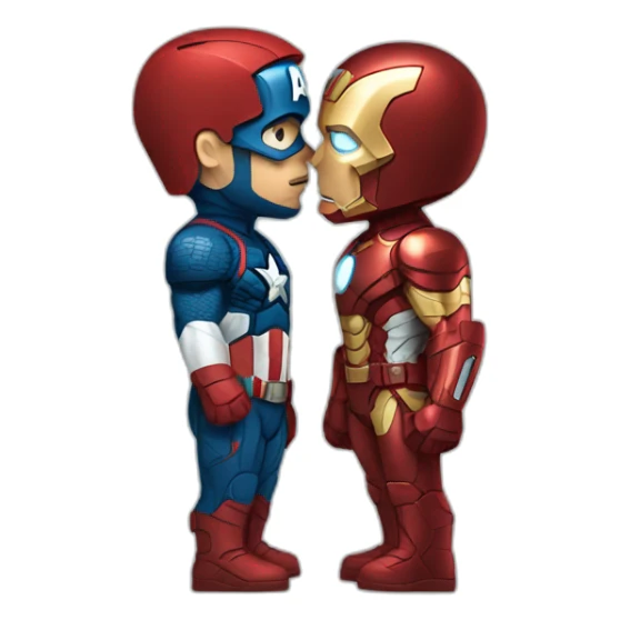 Indian Ironman with captain America kissing sticker
