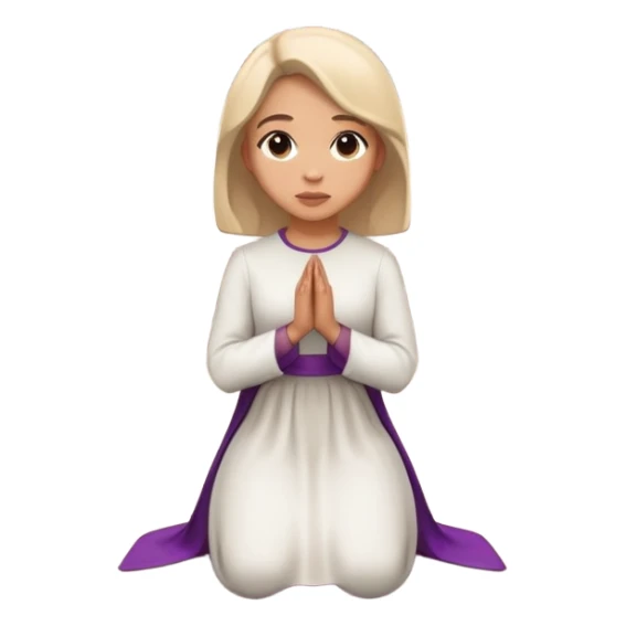 mujer en una iglesia arrodillada sticker