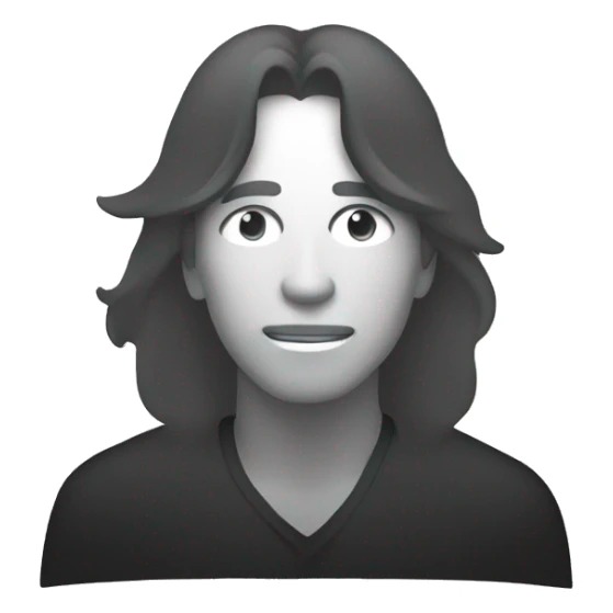 silhouette of a man sitting with long hair looking at us sticker