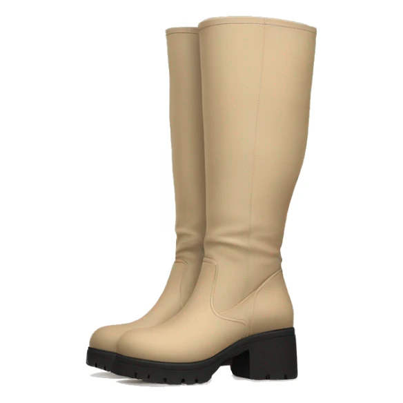 pair of beige chunky knee high boots sticker