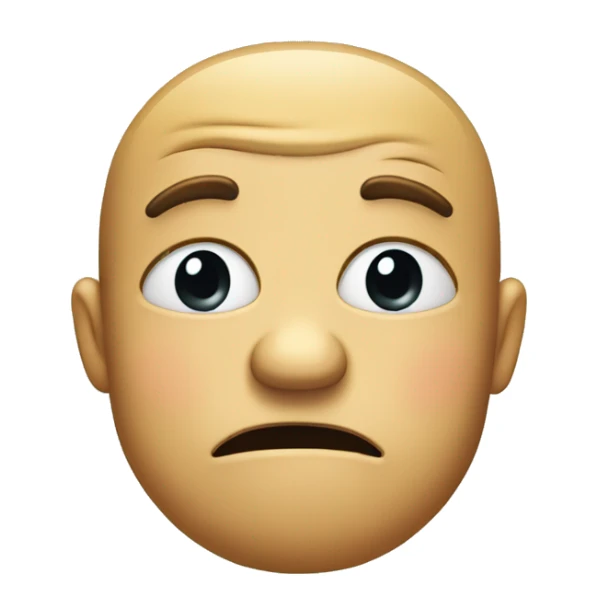 classic emoji frowny face with bottom lip about to cry sticker