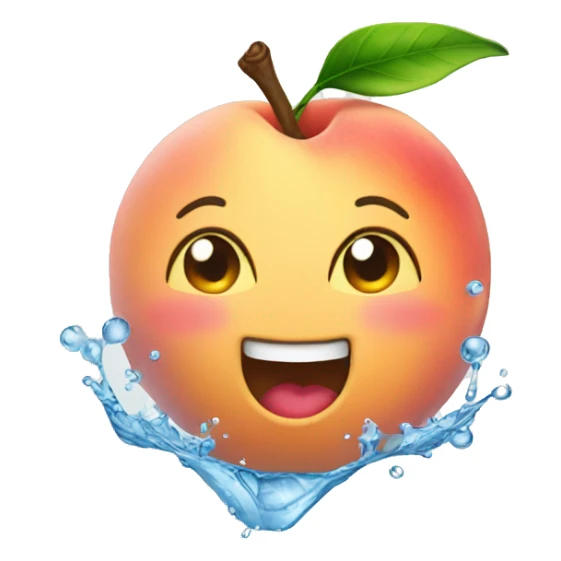 peach with water sticker