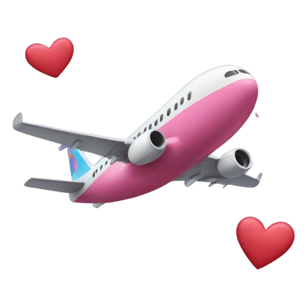 plane taking off with little hearts sticker