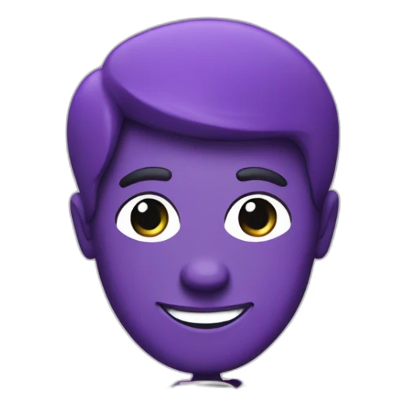 the happy face of a man with a book in purple tones sticker